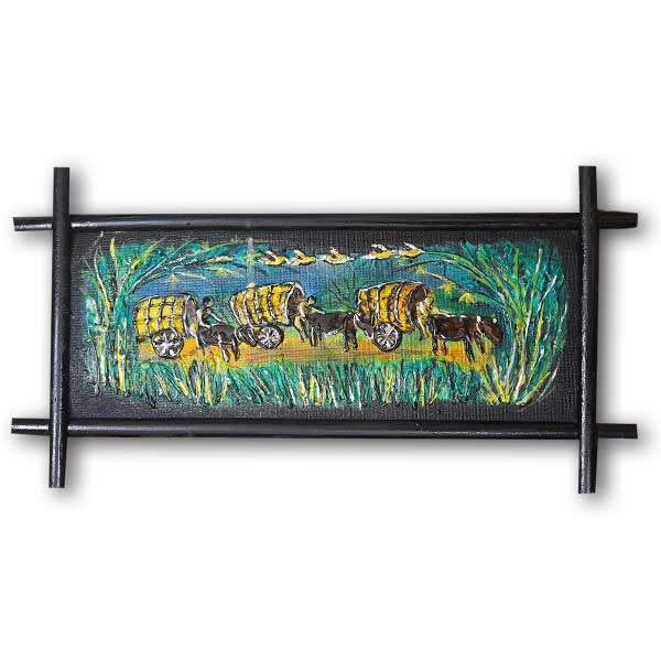 Triple Bullock Carts – Clay Art – Sarbani Roy – Sonajuri Arts