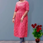 Women-Cotton-Desi-Print-A-line-box-Pleat-Dress-sonajuri-arts-3