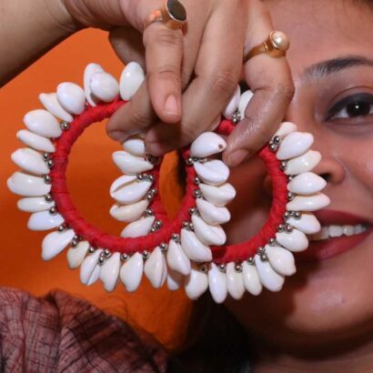 Red Cowrie Shell Bangles